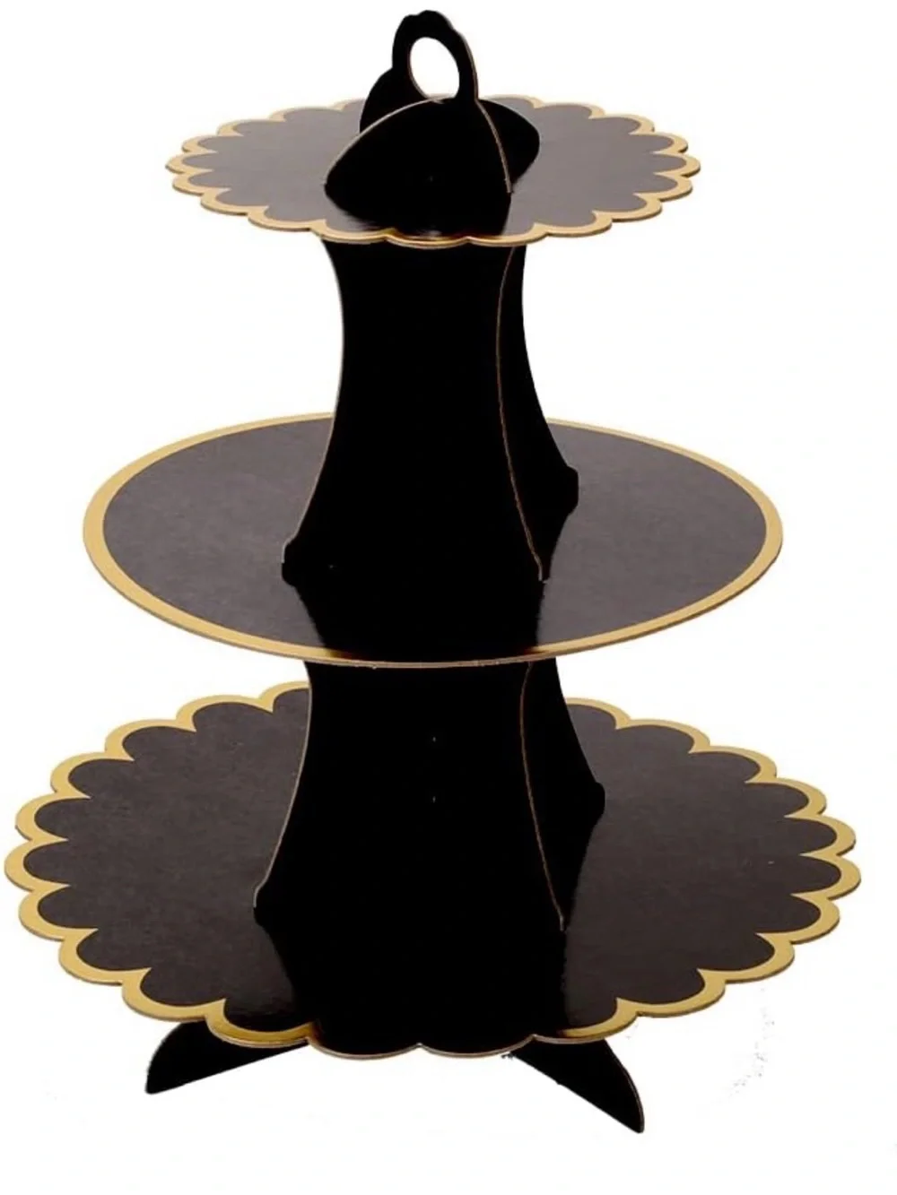SET OF TWO 3-Tier Cupcake Stand for Parties White & Gold OR Black & Gold NEW